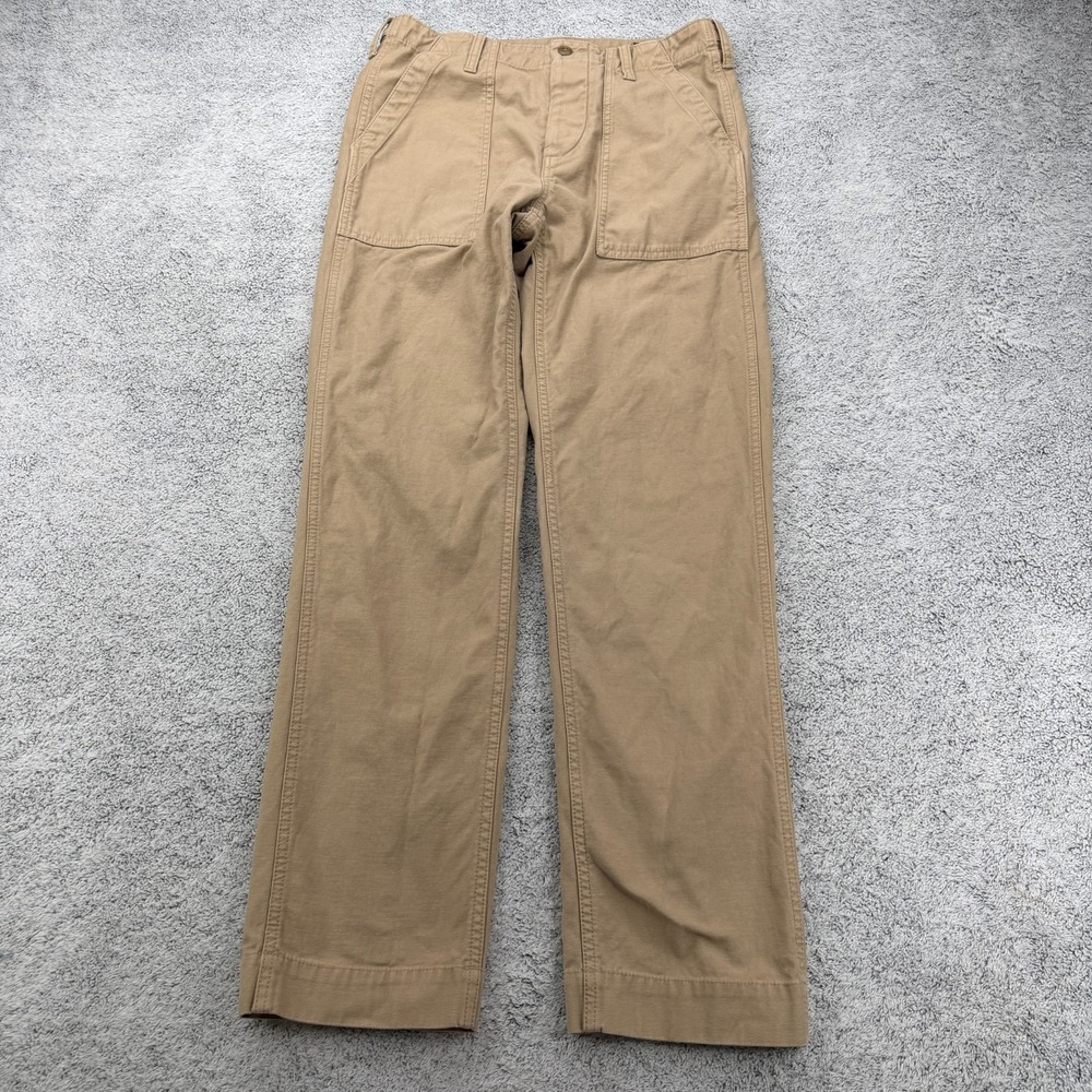 Filson Field Supply Pants Mens 30x32 Khaki Button Fly Straight Utility Canvas